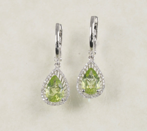 18k White gold diamond earrings 0.22 Carats with birthstone (LE-020)