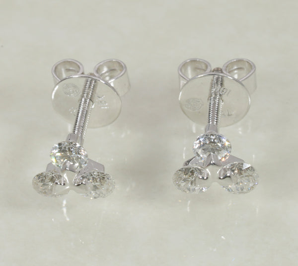 DIAMOND ACCENT STUD EARRINGS 0.86 CARATS IN 18K WHITE GOLD (LES-1011)