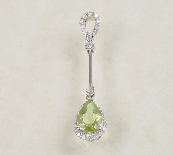 DIAMOND PENDANT 0.25 CARATS IN 14K WHITE GOLD WITH PERIDOT (LPS-12065)