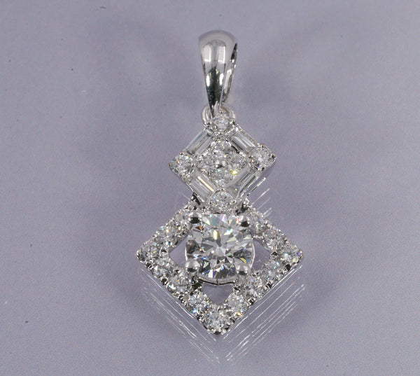 GIA CERTIFIED DIAMOND PENDANT IN 18K WHITE (LPS-1489W)