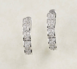 DIAMOND STUD EARRINGS 0.42 CARATS IN 18K WHITE GOLD (LE-747)