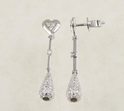 DIAMOND DANGLING EARRINGS 0.51 CARATS IN 18K WHITE GOLD (LES-259)