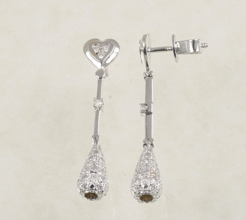 DIAMOND DANGLING EARRINGS 0.51 CARATS IN 18K WHITE GOLD (LES-259)