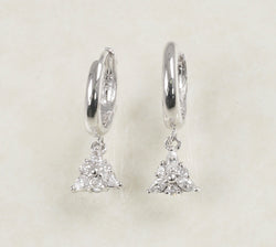 DIAMOND HOOP EARRINGS 0.12 CARATS IN 18K WHITE GOLD (LE-346)