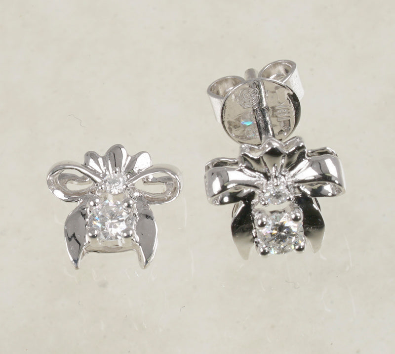 DIAMOND BEE EARRINGS 0.24 CARATS IN 18K WHITE GOLD (LE-421)