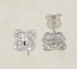 DIAMOND STUD EARRINGS 0.91 CARATS IN 18K WHITE GOLD (LES-598)