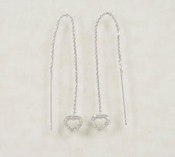 DIAMOND DANGLING EARRINGS 0.26 CARATS IN 18K WHITE GOLD (LES-719)