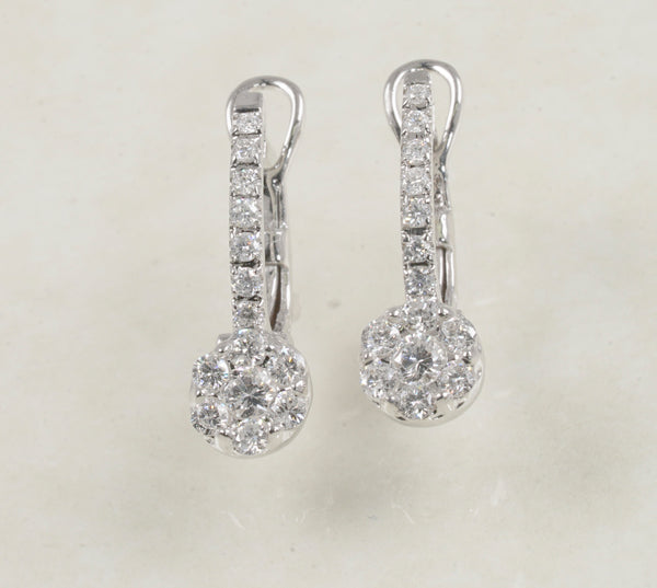 DIAMOND STUD EARRINGS 0.58 CARATS IN 18K WHITE GOLD (LE-729)