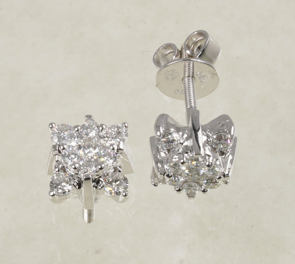 DIAMOND STUD EARRINGS 0.75 CARATS IN 18K WHITE GOLD (LE-771)