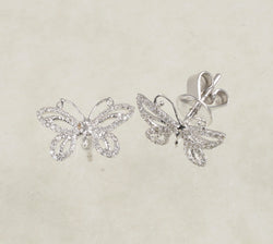 DIAMOND BUTTERFLY EARRINGS 0.95 CARATS IN 18K WHITE GOLD (LE-803)