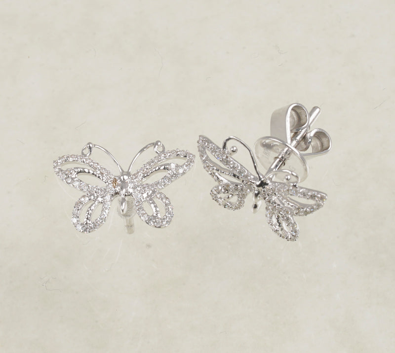 DIAMOND BUTTERFLY EARRINGS 0.95 CARATS IN 18K WHITE GOLD (LE-803)