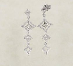 DIAMOND DANGLING EARRINGS 0.81 CARATS IN 18K WHITE GOLD (LE-815)