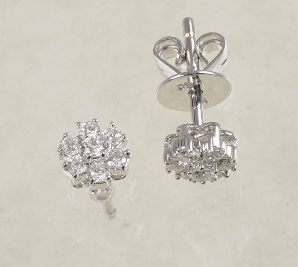 DIAMOND STUD EARRINGS 0.36 CARATS IN 18K WHITE GOLD (LE-816)