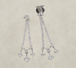 DIAMOND DANGLING EARRINGS 0.90 CARATS IN 18K WHITE GOLD (LES-833)