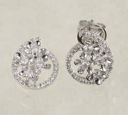 DIAMOND MINI FLOWER EARRINGS 0.37 CARATS IN 18K WHITE GOLD (LE-840)