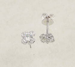 DIAMOND STUD EARRINGS 0.73 CARATS IN 18K WHITE GOLD (LES-855)