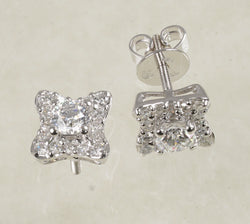 DIAMOND STUD EARRINGS 1.04 CARATS IN 18K WHITE GOLD (LES-885)