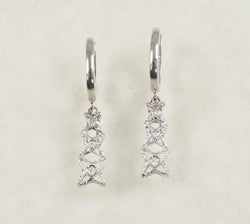 DIAMOND DANGLING EARRINGS 0.07 CARATS IN 18K WHITE GOLD (LES-899)