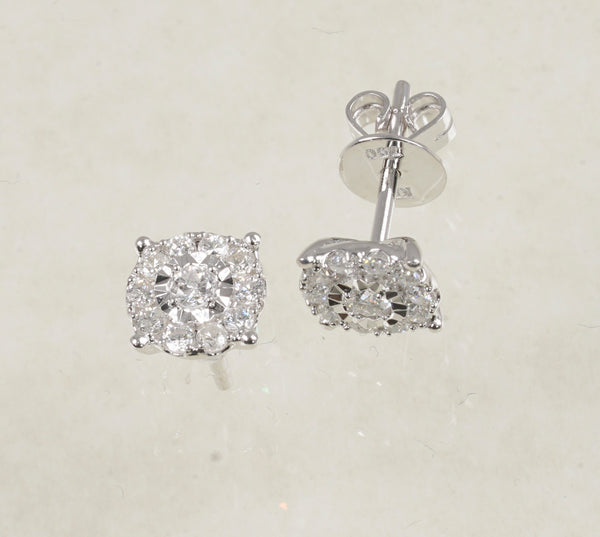 DIAMOND STUD EARRINGS IN 18K WHITE GOLD (LES-903)