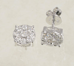 DIAMOND STUD EARRINGS 0.74 CARAT IN 18K WHITE GOLD (LE-917)