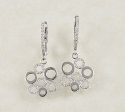 CIRCULAR HOOP EARRINGS 0.59 CARATS IN 18K WHITE GOLD (LE-918)