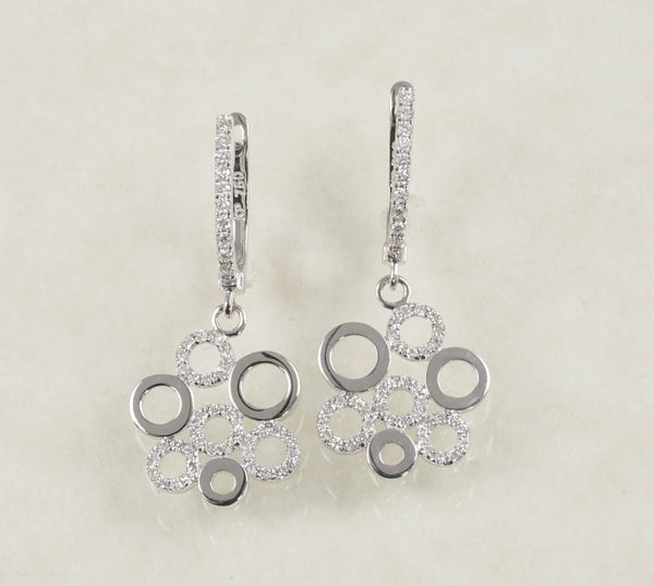 CIRCULAR HOOP EARRINGS 0.59 CARATS IN 18K WHITE GOLD (LE-918)