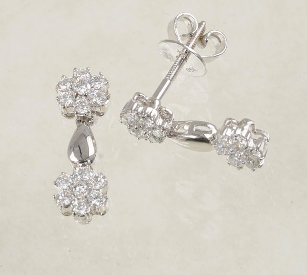 DIAMOND STUD EARRINGS 0.70 CARATS IN 18K WHITE GOLD (LE-927)