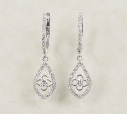 DIAMOND HOOP EARRINGS 0.63 CARATS IN 18K WHITE GOLD (LE-946)