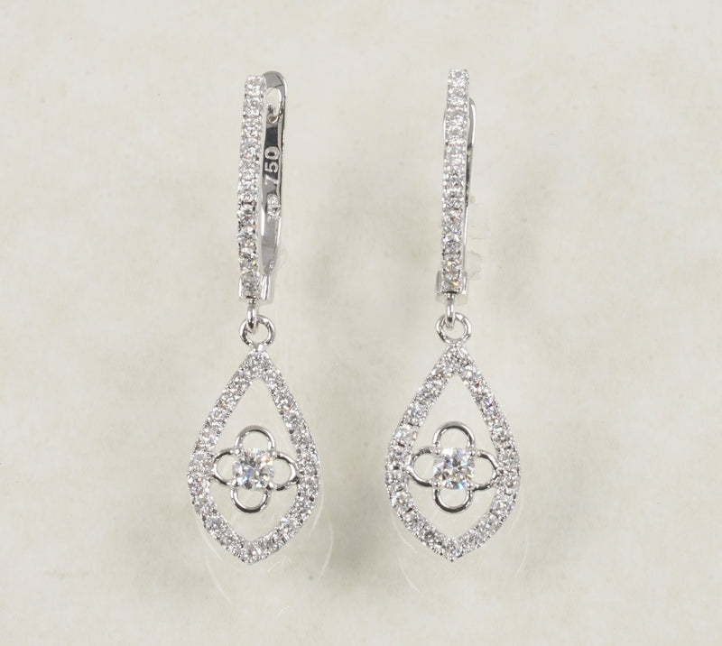 DIAMOND HOOP EARRINGS 0.63 CARATS IN 18K WHITE GOLD (LE-946)