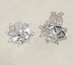 DIAMOND STUD EARRINGS 1.64 CARATS IN 18K WHITE GOLD (LES-953)