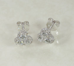 DIAMOND STUD EARRINGS 1.25 CARATS IN 18K WHITE GOLD (LES-1036)