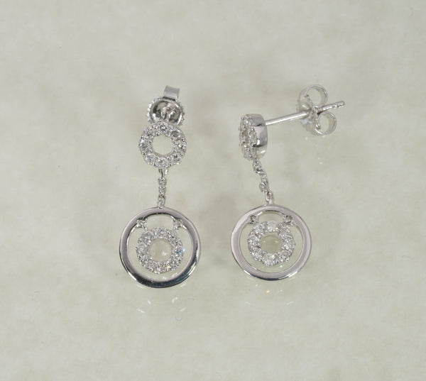 DIAMOND DROP EARRINGS 0.61 CARATS IN 18K WHITE GOLD (LES-1029)