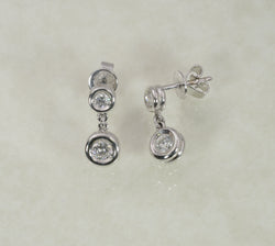 DIAMOND DROP EARRINGS IN 0.47 CARATS IN 18K WHITE GOLD (LES-279)