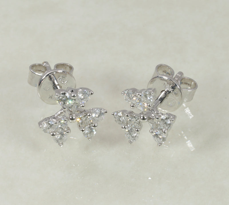 DIAMOND STUD EARRINGS 0.77 CARATS IN 18K WHITE GOLD (LES-512)