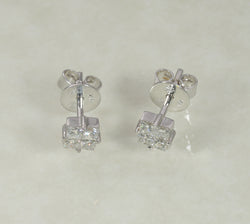 DIAMOND PRINCESS CLUSTER STUD EARRINGS 0.62 CARATS IN 18K WHITE GOLD (LES-1016)