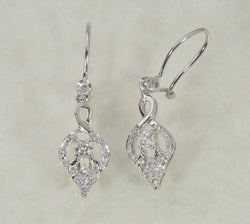 DIAMOND DANGLING EARRINGS 0.51 CARATS IN 18K WHITE GOLD (LES-543)