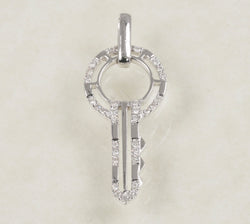 DIAMOND KEY PENDANT 0.13 CARATS IN 14K WHITE GOLD (LPS-12115