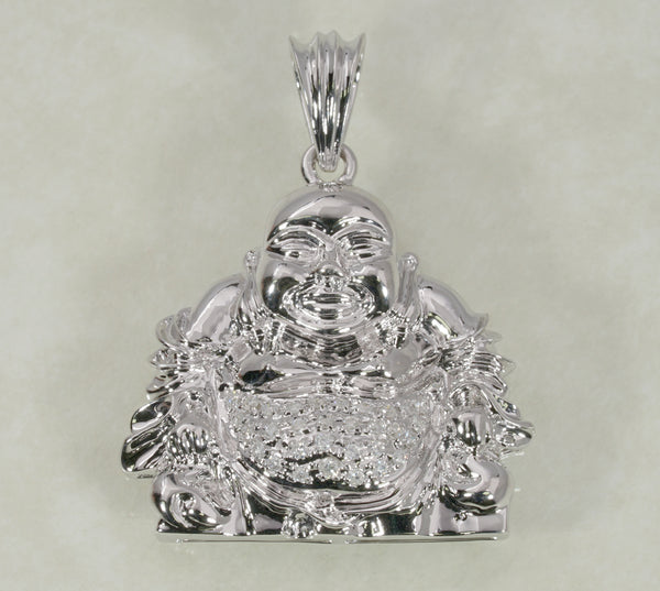 DIAMOND BUDDHA PENDANT 0.18 CARATS IN 18K WHITE GOLD (LPS-1011)