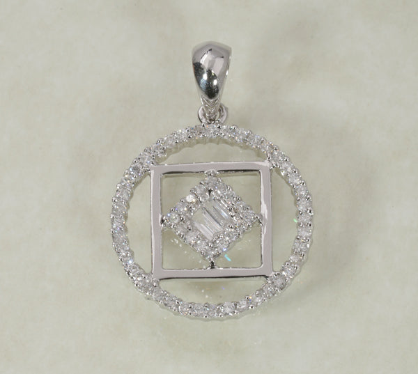 DIAMOND PENDANT 0.39 CARATS IN 18K WHITE GOLD (LPS-1057)