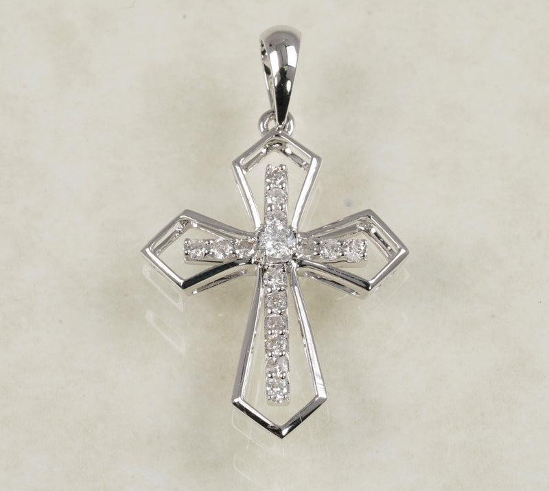 DIAMOND CROSS PENDANT 0.29 CARATS IN 18K WHITE GOLD (LPS-1137)