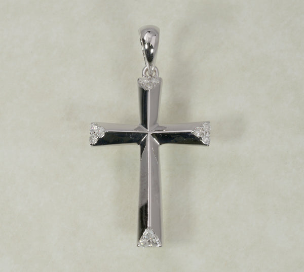 DIAMOND CROSS PENDANT 0.11 CARATS IN 18K WHITE GOLD (LPS-1153)