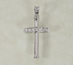 DIAMOND CROSS PENDANT 0.07 CARATS IN 18K WHITE GOLD (LPS-1165)