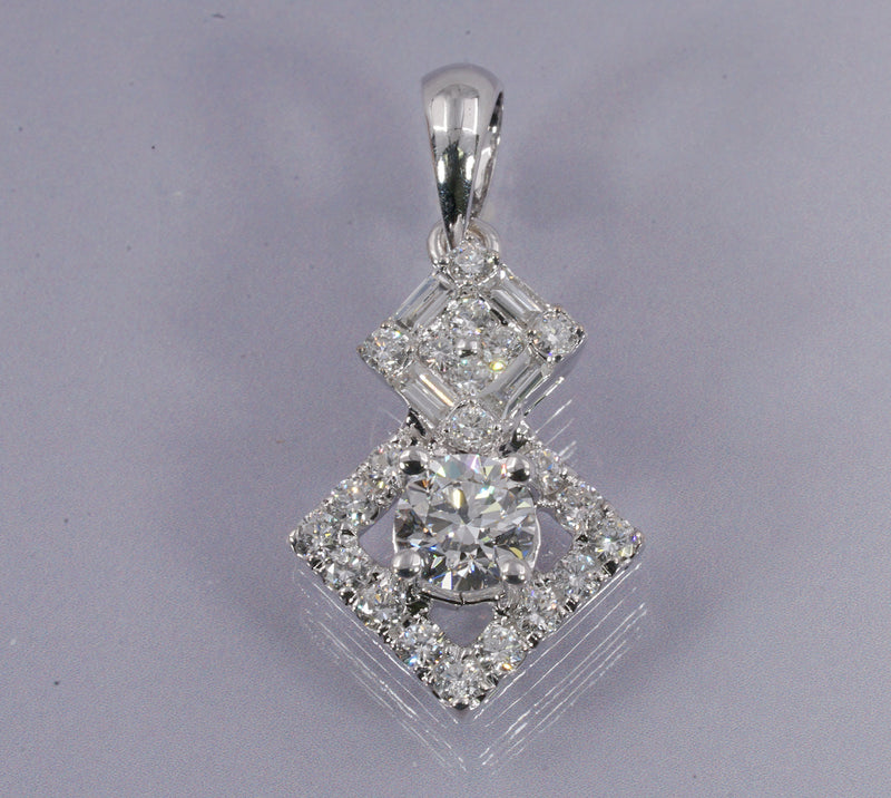 GIA CERTIFIED DIAMOND PENDANT IN 18K WHITE (LPS-1489W)