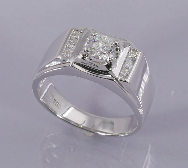 GIA CERTIFIED DIAMOND RING IN 18K WHITE GOLD (LRS-492W)