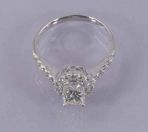 GIA CERTIFIED DIAMOND RING IN 18K WHITE GOLD (LRS-496W)