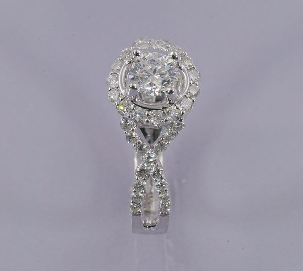 GIA CERTIFIED DIAMOND RING IN 18K WHITE GOLD (LRS-501)