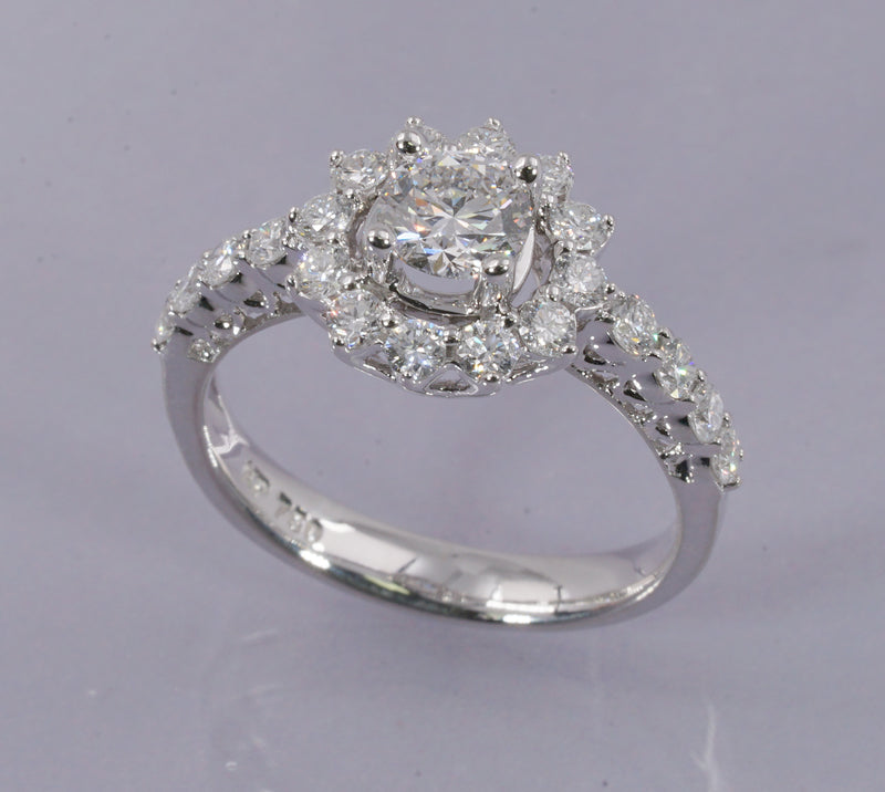 GIA CERTIFIED DIAMOND RING IN 18K WHITE GOLD (LRS-506)