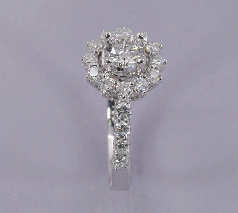 GIA CERTIFIED DIAMOND RING IN 18K WHITE GOLD (LRS-506)