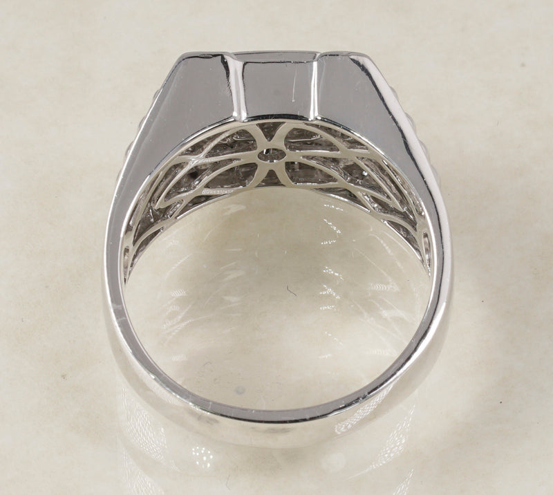 BEAUTIFUL DIAMOND MEN'S RING 1.12 CARATS IN 18K WHITE (LR-207)