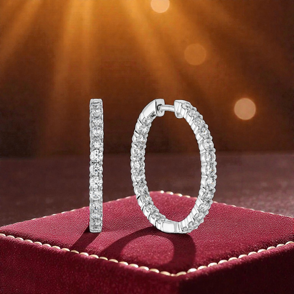 Diamond Pavé Hoop Earrings